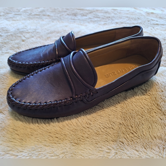 Robert Zur Purple Leather Loafers - 6.5 - Picture 6 of 10